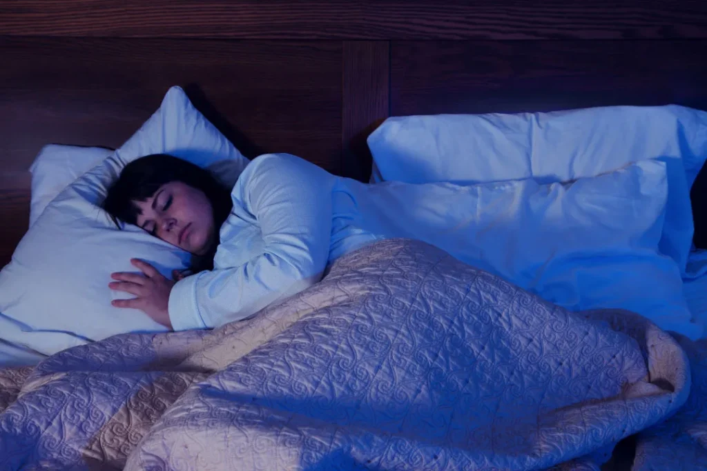 A girl enjoying healthy sleep.