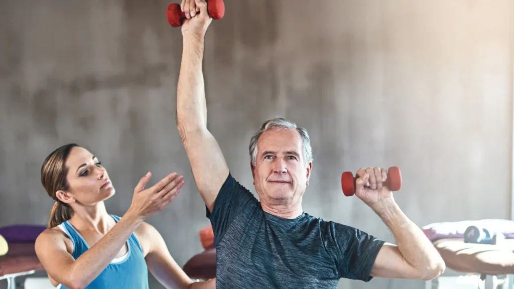 Man doing exercise. 