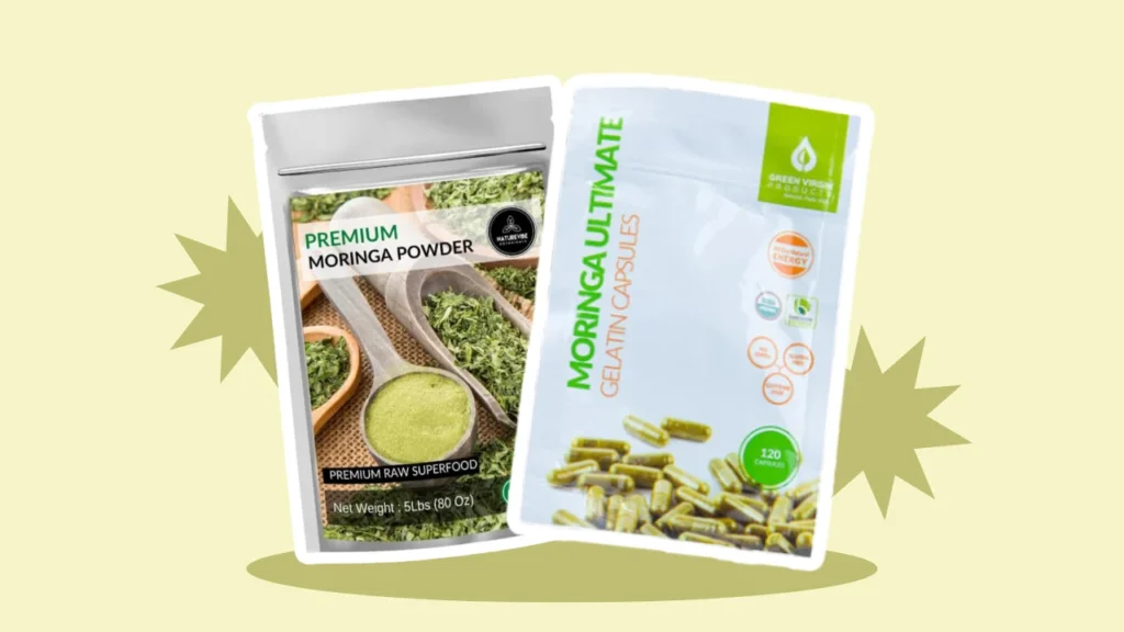 Naturevibe Botanicals Moringa Powder vs. Green Virgin Products Moringa capsule
