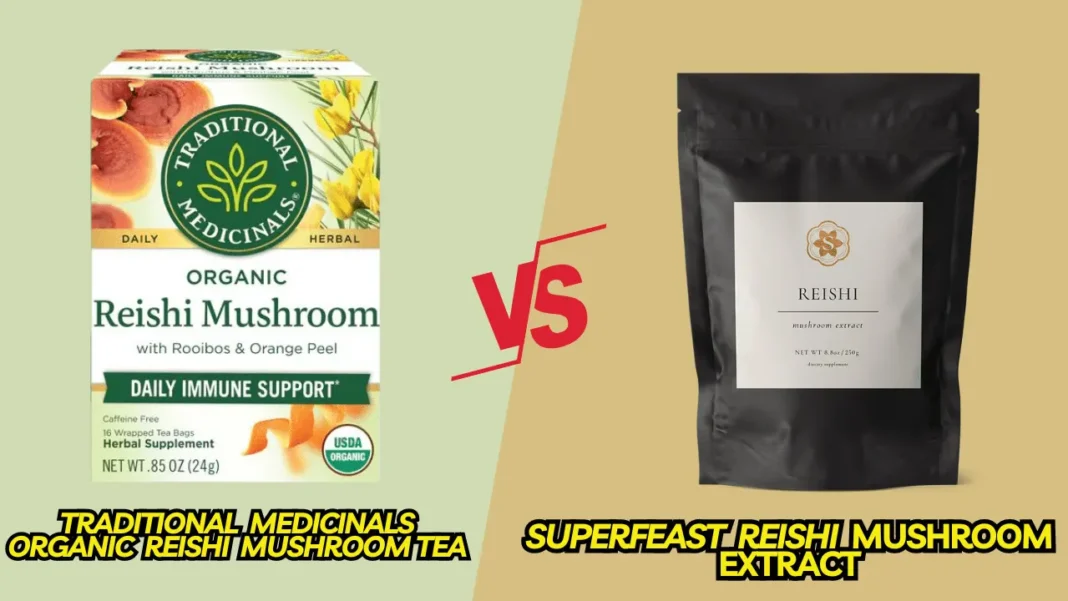 Traditional Medicinals Organic Reishi Mushroom Tea vs. Superfeast Reishi