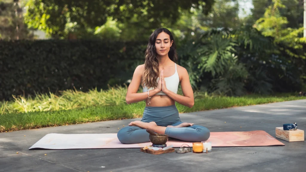Girl doing yoga to enhance mental alertness and focus