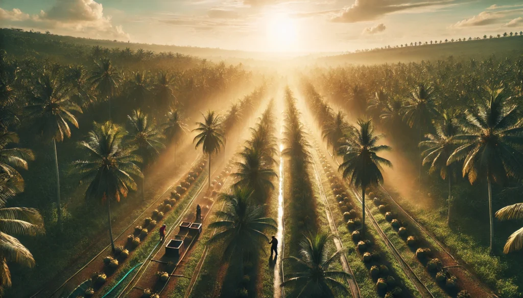Ethical coconut oil sourcing from sustainable farms supporting environmentally responsible Brain Octane oil