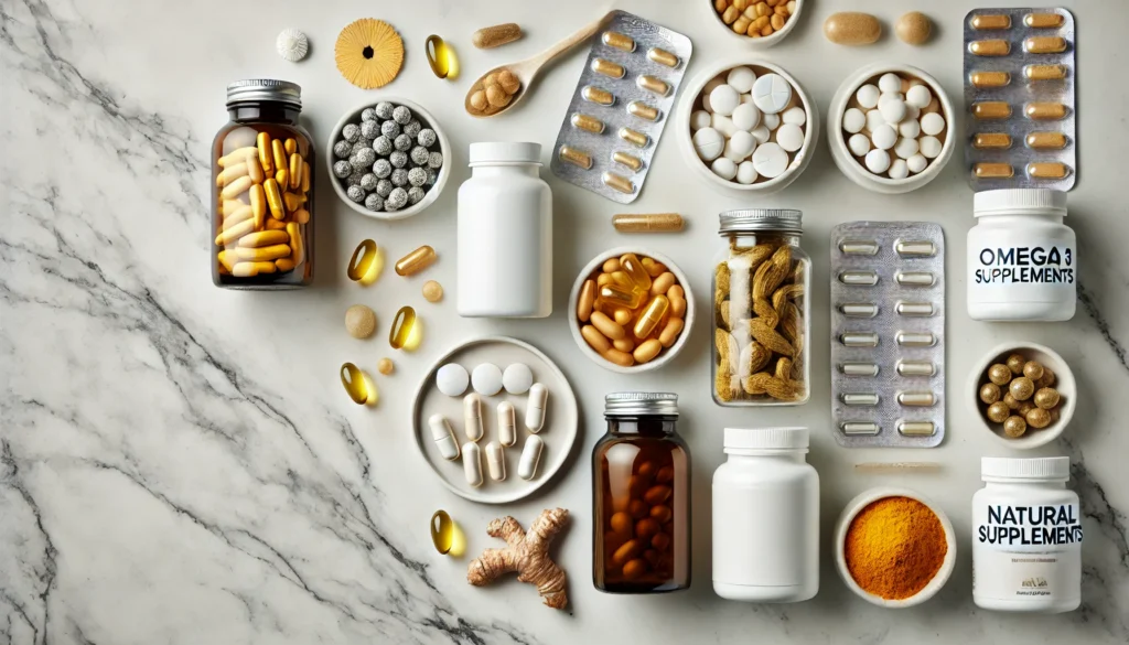 Natural supplements including ginkgo, omega-3, and turmeric used in dementia prevention research