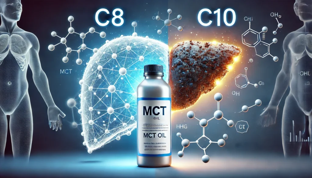 Refrigerator shelf storing MCT oil properly to illustrate best practices for answering does MCT oil go bad questions.