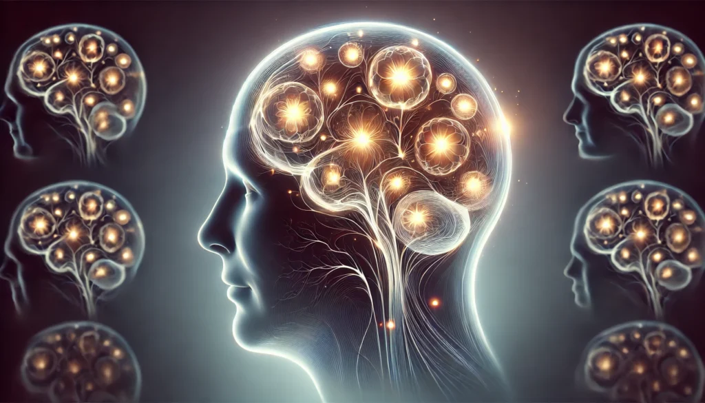 Conceptual brain visual highlighting key cognitive areas associated with the early signs of dementia