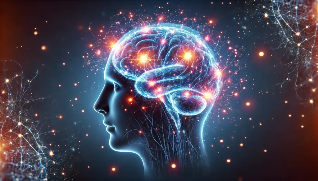 Glowing brain with neural pathways showing how do I fix my brain through neuroplasticity.