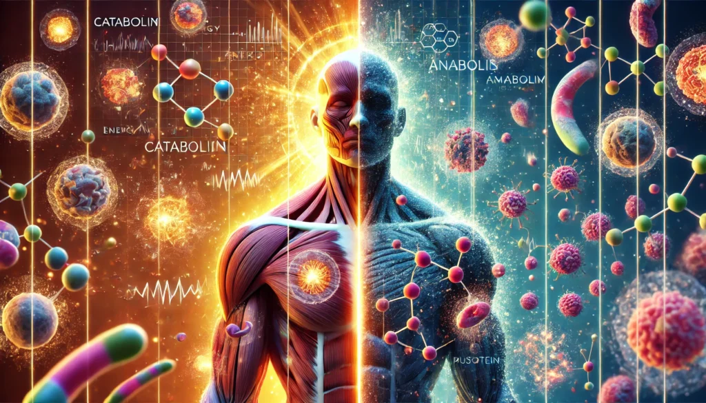 Visual breakdown of catabolism and anabolism to illustrate the science behind how to increase metabolism