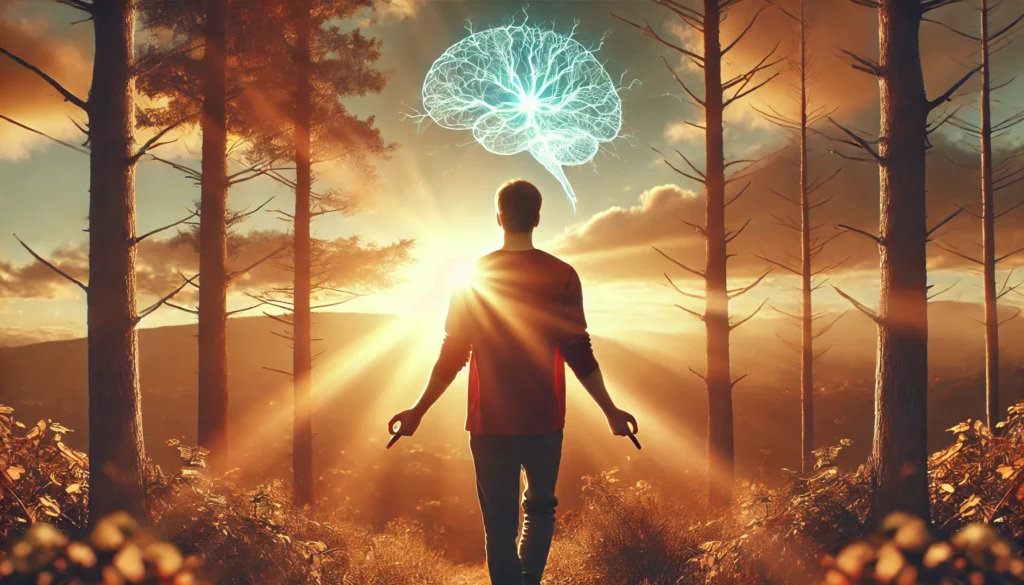 Empowered person walking outdoors symbolizing brain healing and hope after facing the feeling “I feel like something is wrong with my brain”