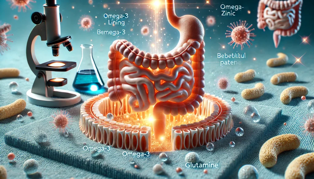 Regeneration of the intestinal lining with nutrient and probiotic support for leaky gut healing