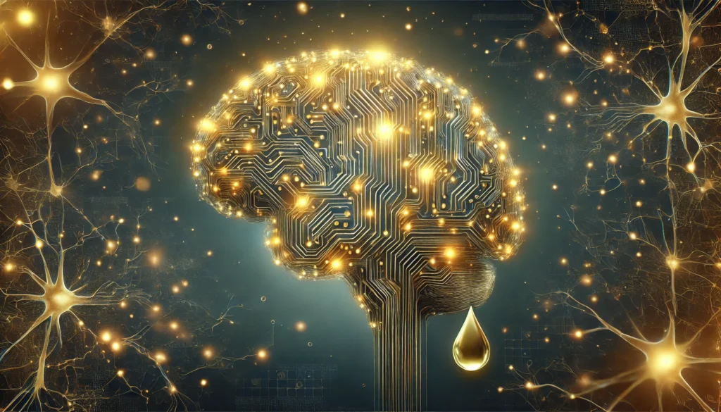 Conceptual brain image showing MCT oil supporting cognitive pathways in dementia