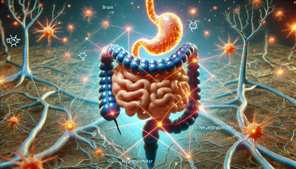 Detailed image showing the gut-brain axis and its influence on functional gastrointestinal disorders