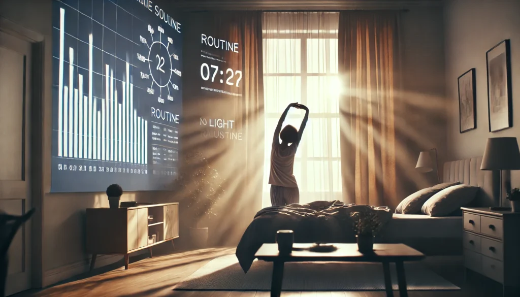 Elderly woman waking in sunlit room reflecting importance of routine in what stage of dementia is losing track of time.